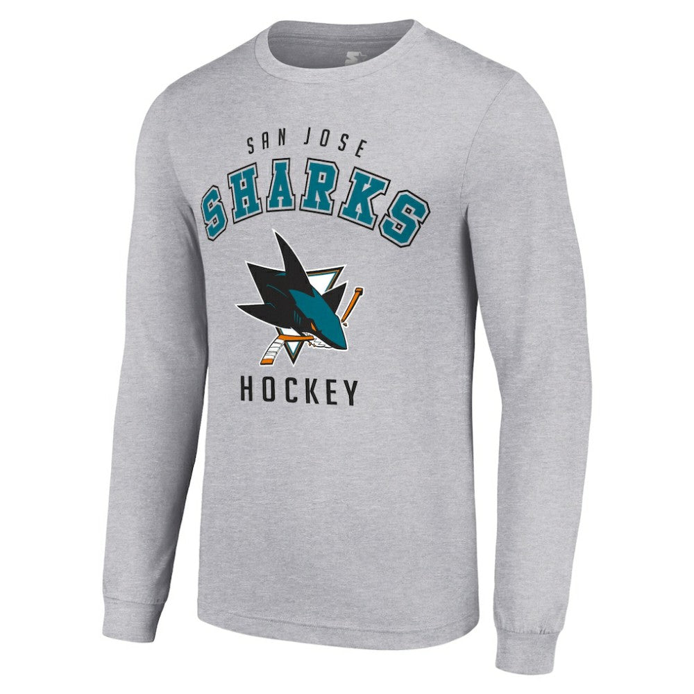 San Jose Sharks Starter Logo Long Sleeve T-Shirt - Heather Gray - NHL 202216297