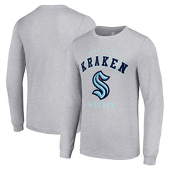 Seattle Kraken Starter Logo Long Sleeve T-Shirt - Heather Gray - NHL 202216298