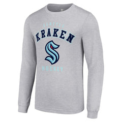 Seattle Kraken Starter Logo Long Sleeve T-Shirt - Heather Gray - NHL 202216298