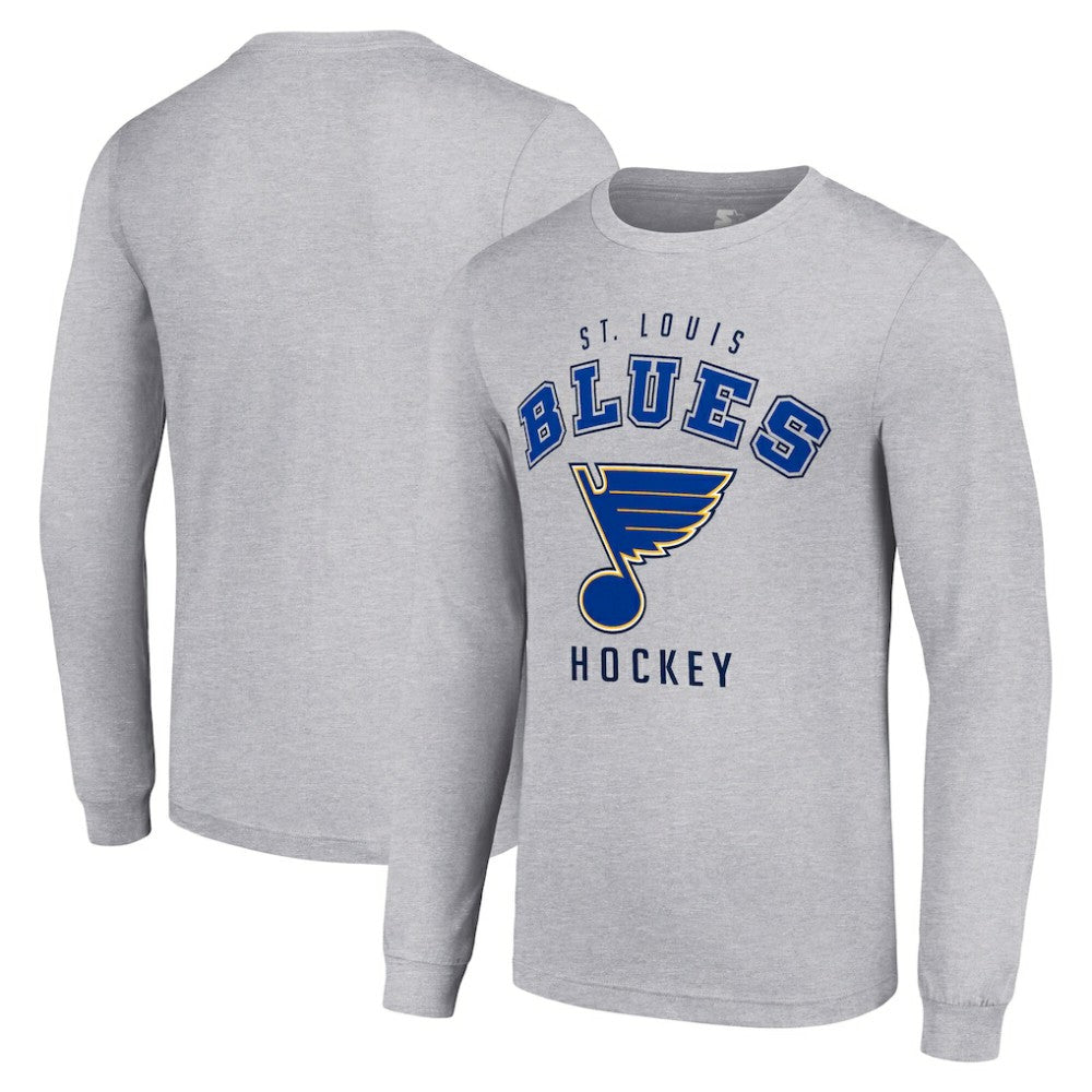 St. Louis Blues Starter Logo Long Sleeve T-Shirt - Heather Gray - NHL 202216299