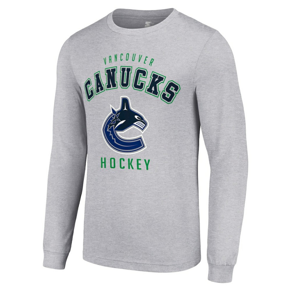 Vancouver Canucks Starter Logo Long Sleeve T-Shirt - Heather Gray - NHL 202216302