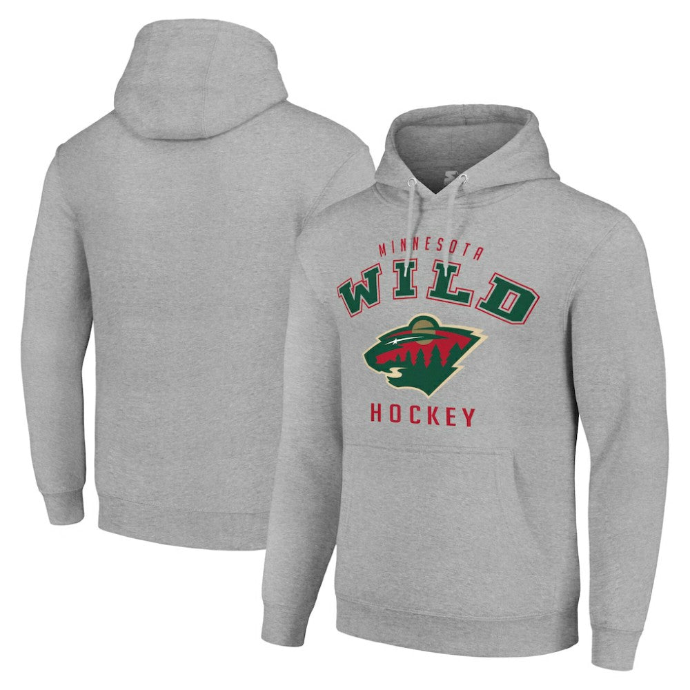 Minnesota Wild Starter Logo Pullover Hoodie - Heather Gray - NHL 202216330