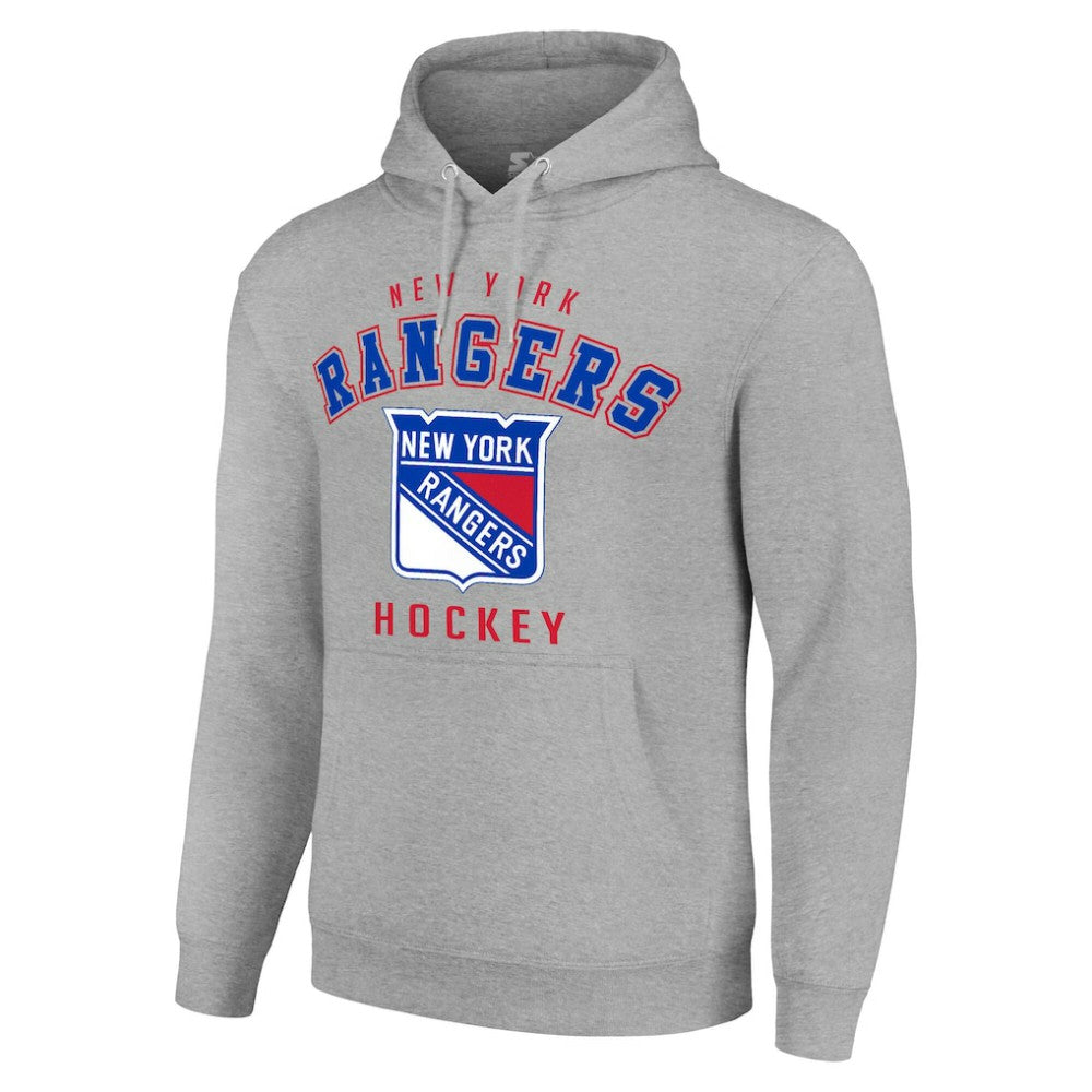 New York Rangers Starter Logo Pullover Hoodie - Heather Gray - NHL 202216336