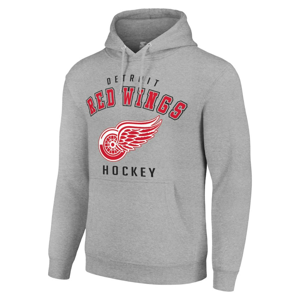 Detroit Red Wings Starter Logo Pullover Hoodie - Heather Gray - NHL 202216337