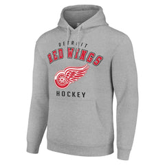 Detroit Red Wings Starter Logo Pullover Hoodie - Heather Gray - NHL 202216337