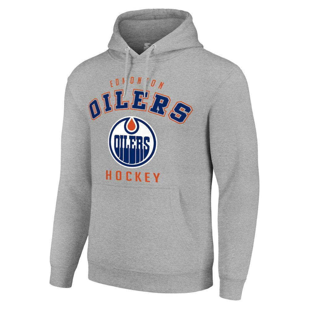 Edmonton Oilers Starter Logo Pullover Hoodie - Heather Gray - NHL 202216339