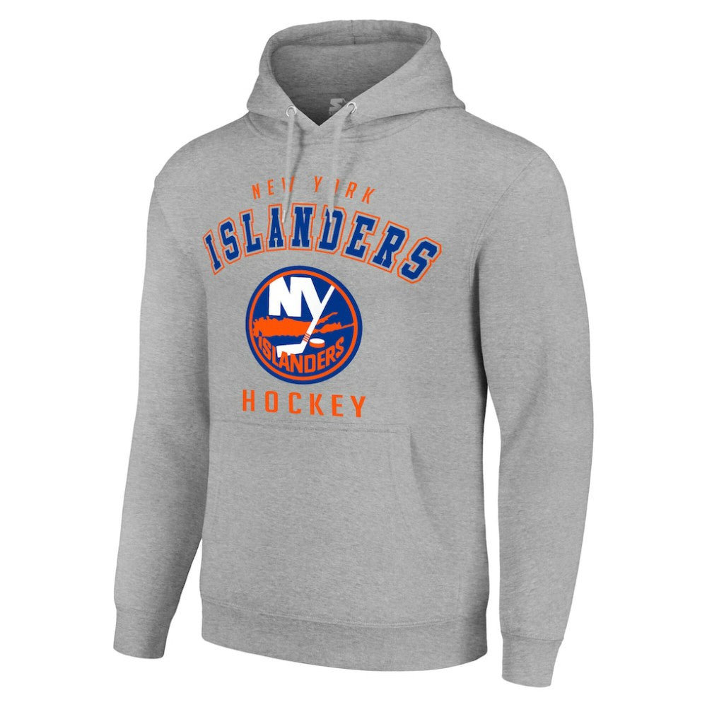 New York Islanders Starter Logo Pullover Hoodie - Heather Gray - NHL 202216352