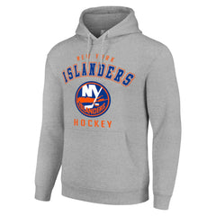 New York Islanders Starter Logo Pullover Hoodie - Heather Gray - NHL 202216352