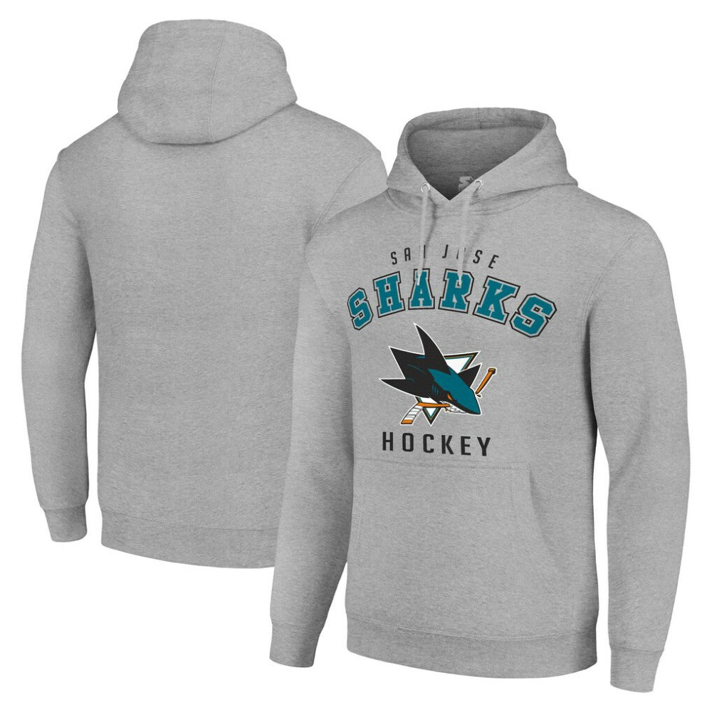 San Jose Sharks Starter Logo Pullover Hoodie - Heather Gray - NHL 202216353