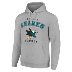 San Jose Sharks Starter Logo Pullover Hoodie - Heather Gray - NHL 202216353