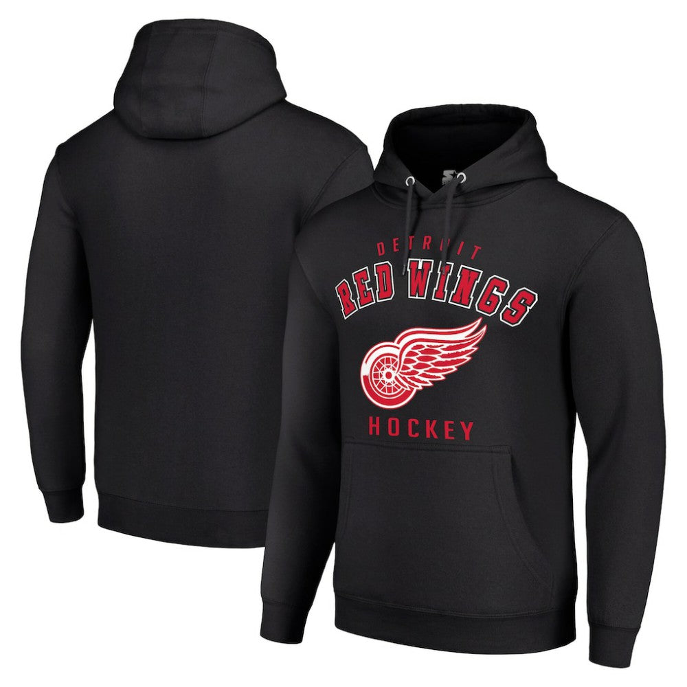 Detroit Red Wings Starter Logo Pullover Hoodie - Black - NHL 202216368