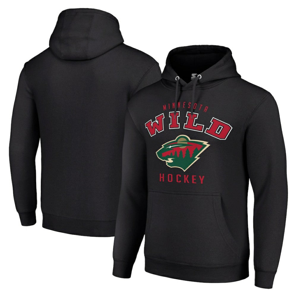 Minnesota Wild Starter Logo Pullover Hoodie - Black - NHL 202216372