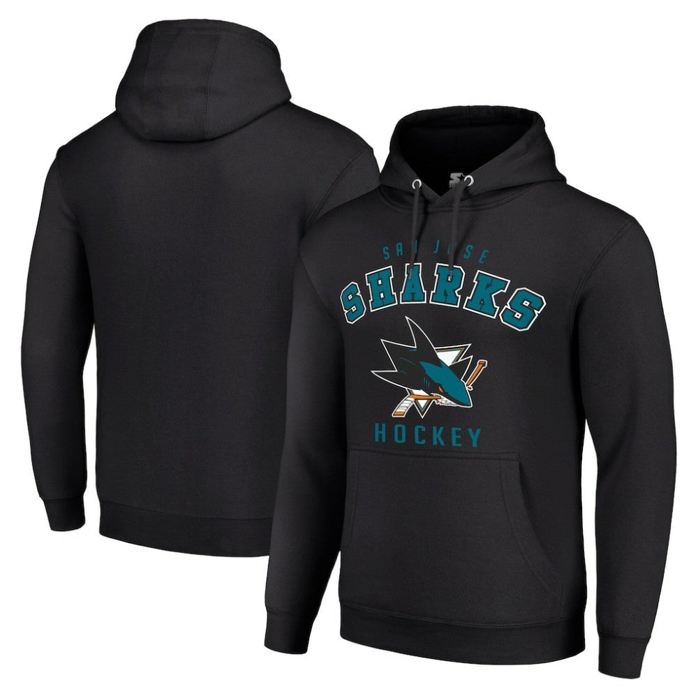 San Jose Sharks Starter Logo Pullover Hoodie - Black - NHL 202216377