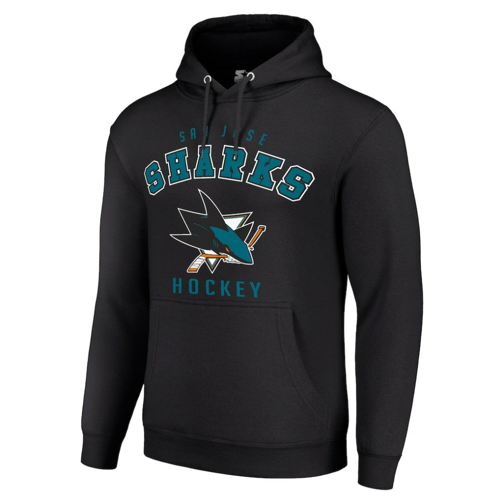 San Jose Sharks Starter Logo Pullover Hoodie - Black - NHL 202216377