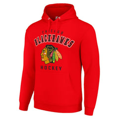 Chicago Blackhawks Starter Logo Pullover Hoodie - Red - NHL 202216394