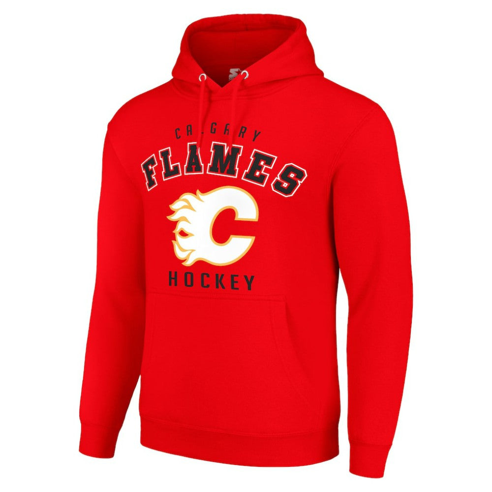 Calgary Flames Starter Logo Pullover Hoodie - Red - NHL 202216396