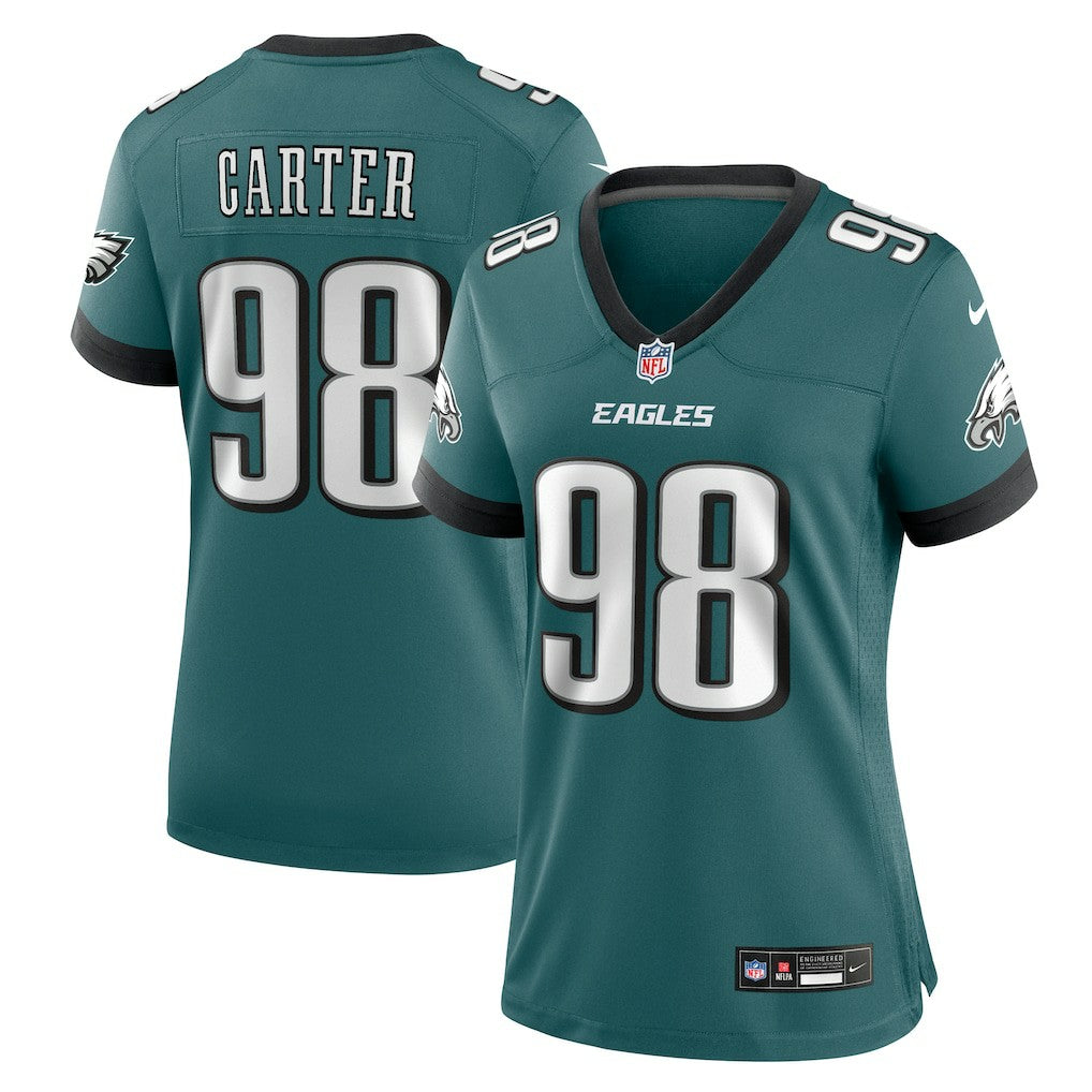 Nike Jalen Carter Philadelphia Eagles Women's Team Game Jersey Midnight Green
