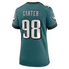 Nike Jalen Carter Philadelphia Eagles Women's Team Game Jersey Midnight Green