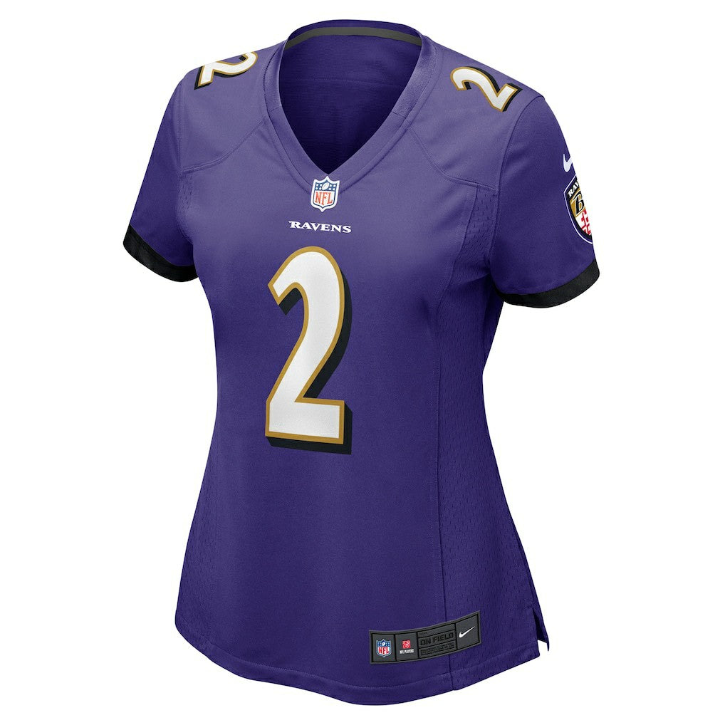 Nike Nate Wiggins Baltimore Ravens Women's Game Jersey Purple