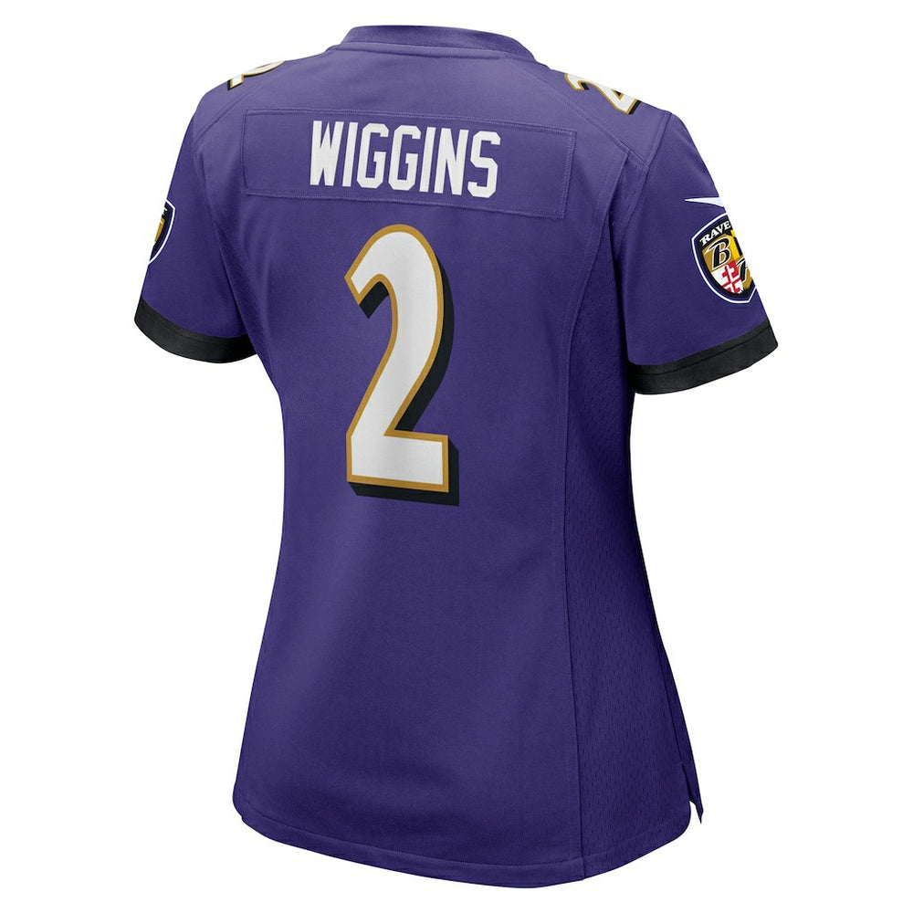 Nike Nate Wiggins Baltimore Ravens Women's Game Jersey Purple