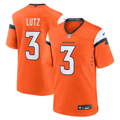 Nike Wil Lutz Denver Broncos Team Game Jersey Orange