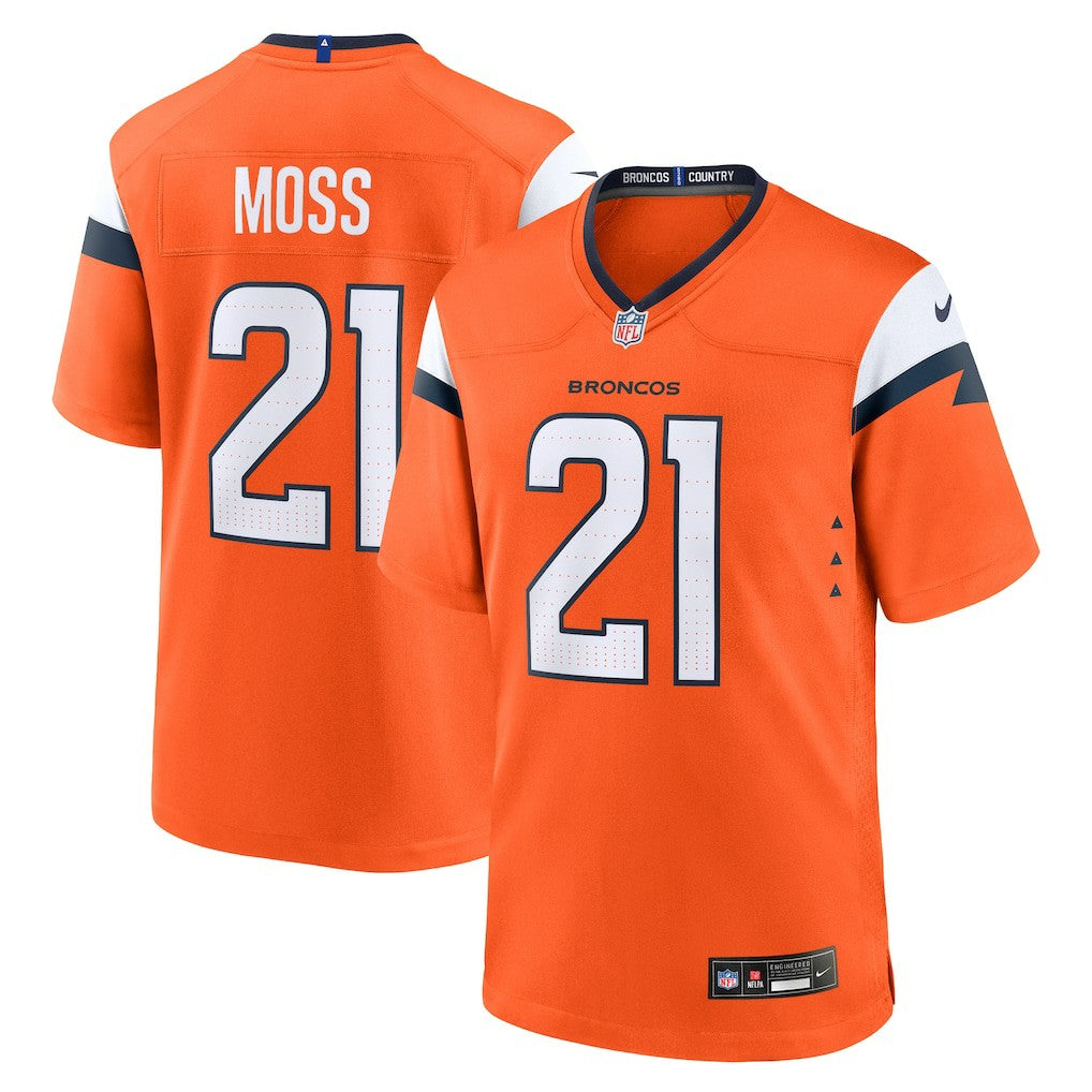 Nike Riley Moss Denver Broncos Team Game Jersey Orange