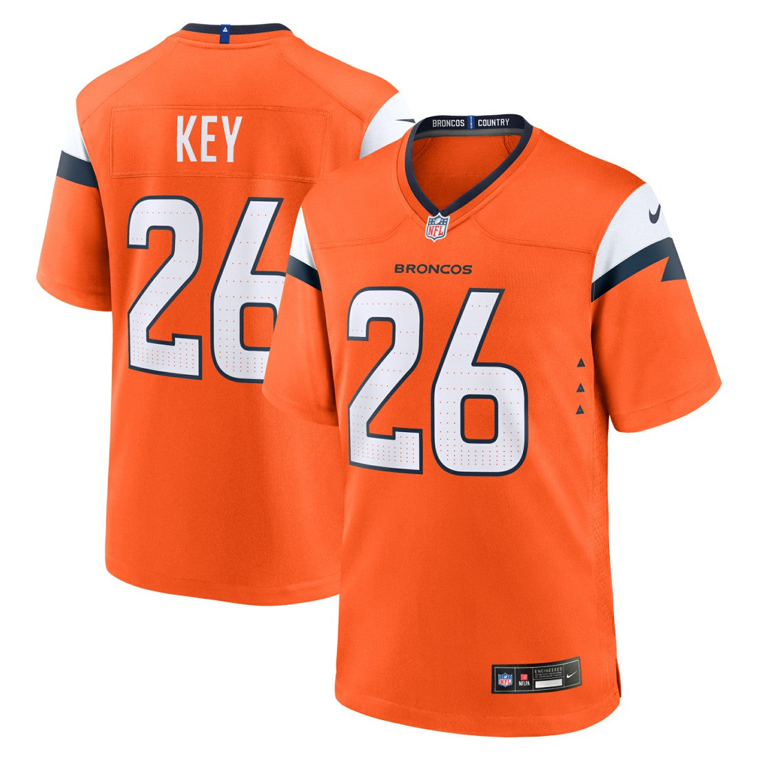 Nike Devon Key Denver Broncos Team Game Jersey Orange