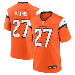 Nike Damarri Mathis Denver Broncos Team Game Jersey Orange