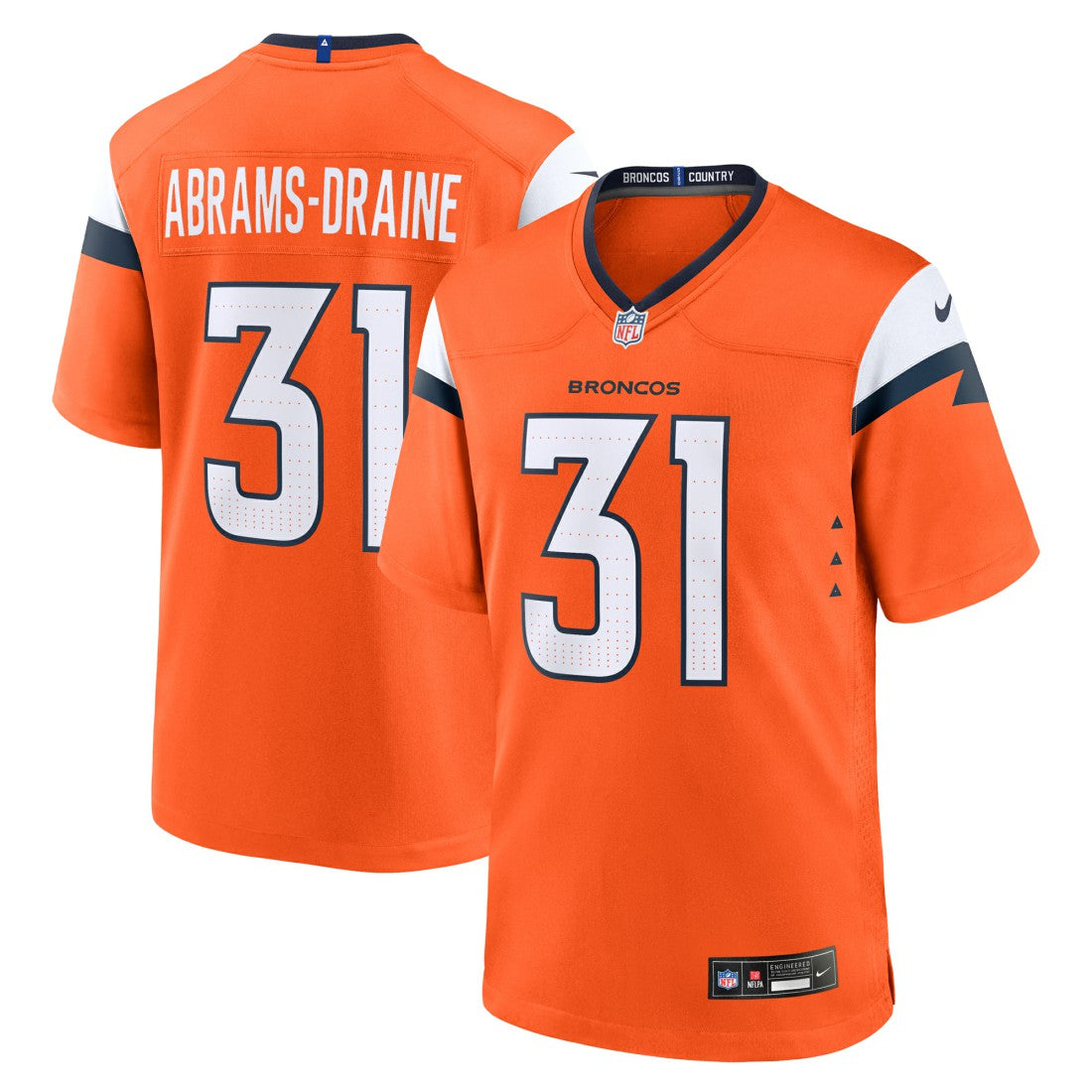 Nike Kris Abrams-Draine Denver Broncos Team Game Jersey Orange