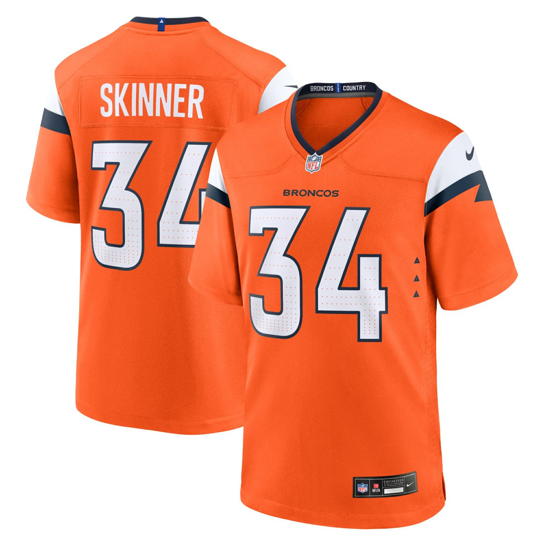 Nike JL Skinner Denver Broncos Team Game Jersey Orange