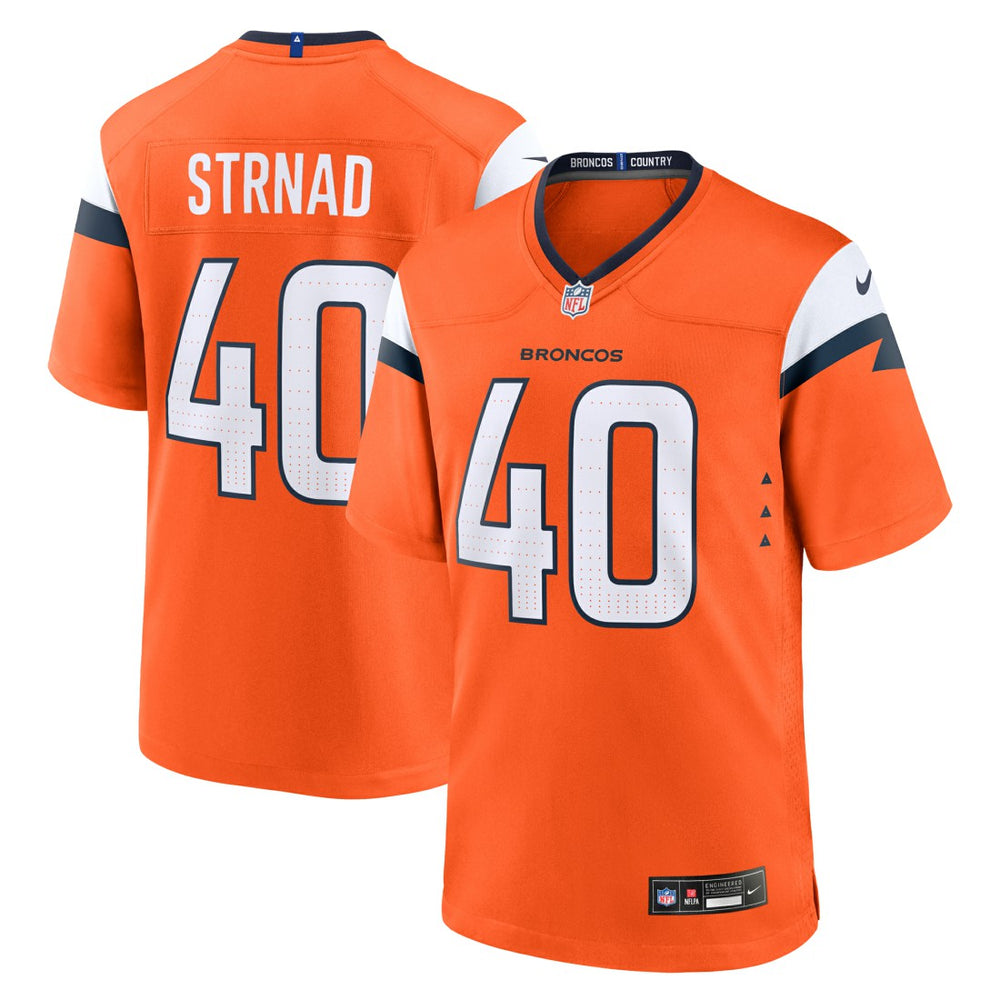 Nike Justin Strnad Denver Broncos Team Game Jersey Orange