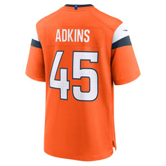 Nike Nate Adkins Denver Broncos Team Game Jersey Orange