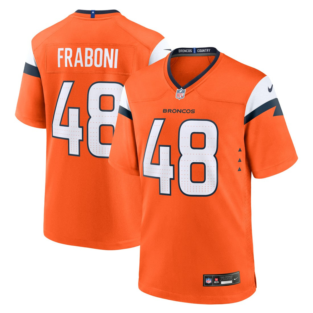 Nike Mitchell Fraboni Denver Broncos Team Game Jersey Orange