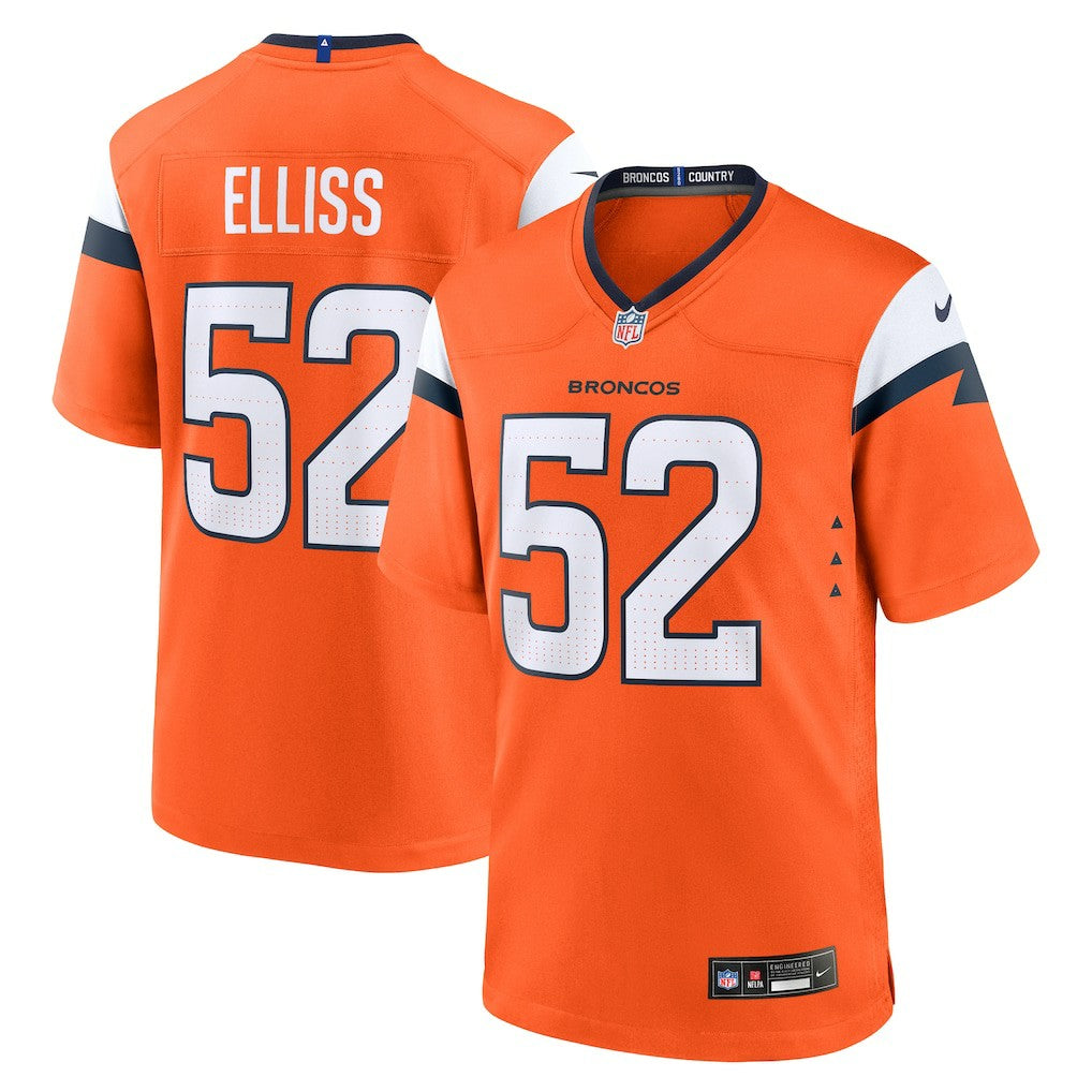 Nike Jonah Elliss Denver Broncos Team Game Jersey Orange