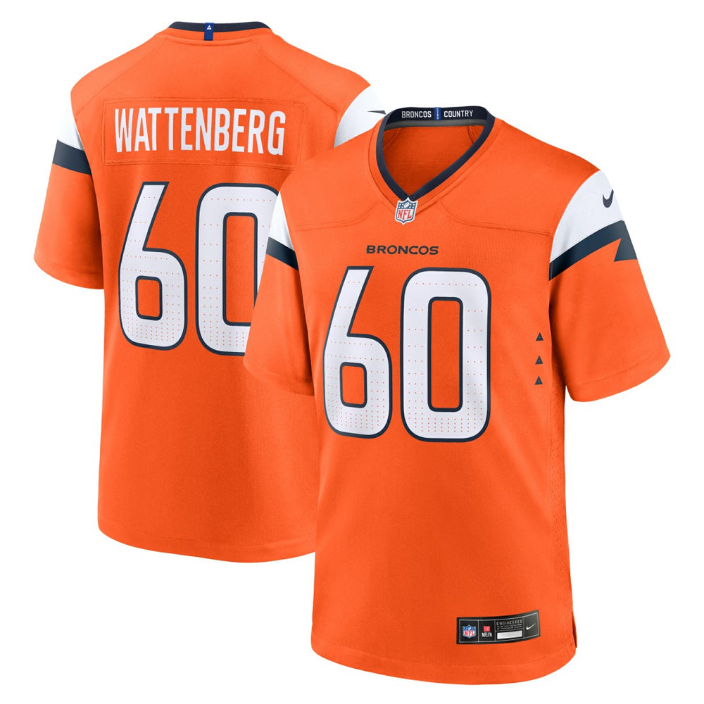Nike Luke Wattenberg Denver Broncos Team Game Jersey Orange