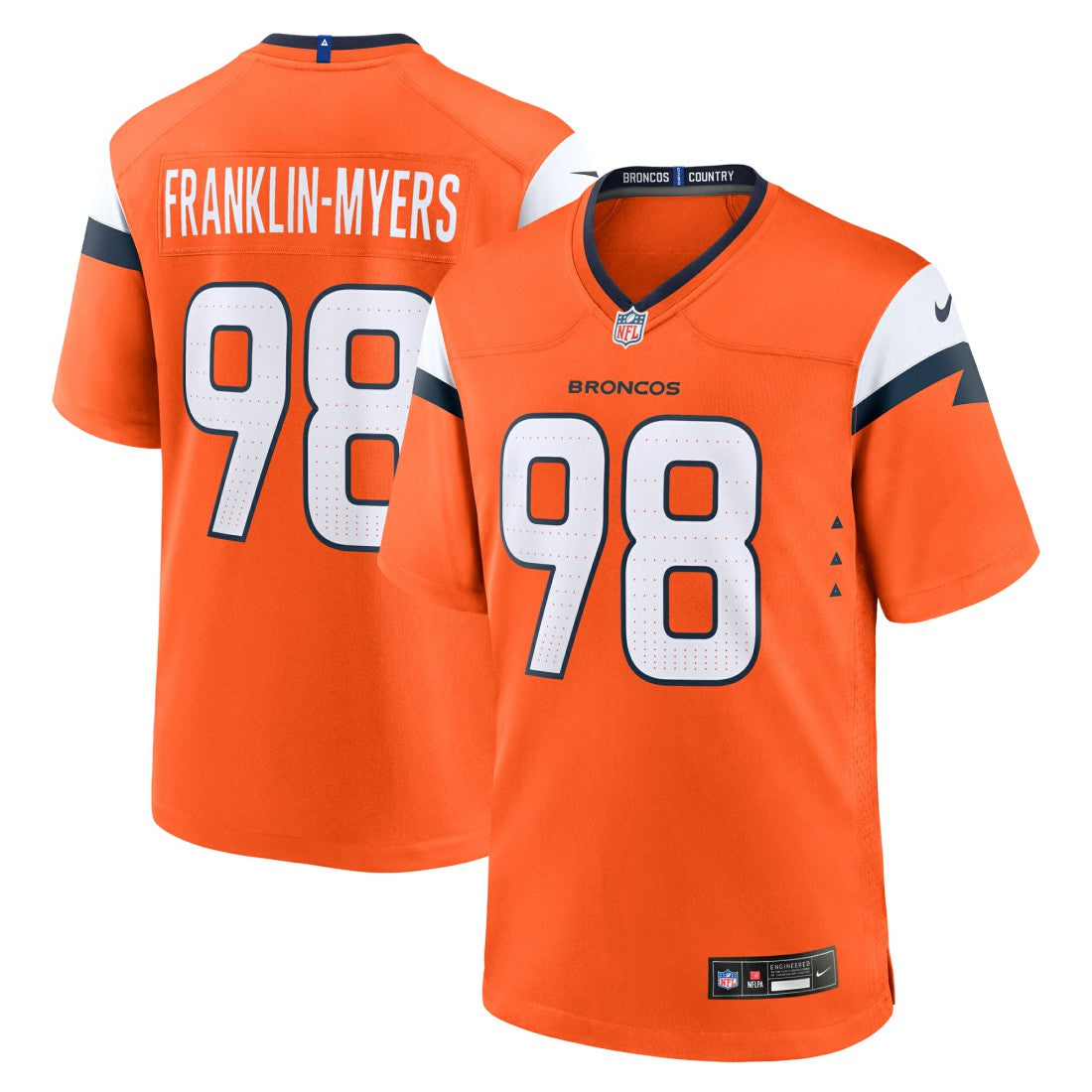Nike John Franklin-Myers Denver Broncos Team Game Jersey Orange