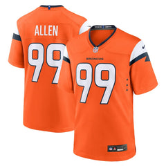 Nike Zach Allen Denver Broncos Team Game Jersey Orange