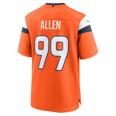 Nike Zach Allen Denver Broncos Team Game Jersey Orange