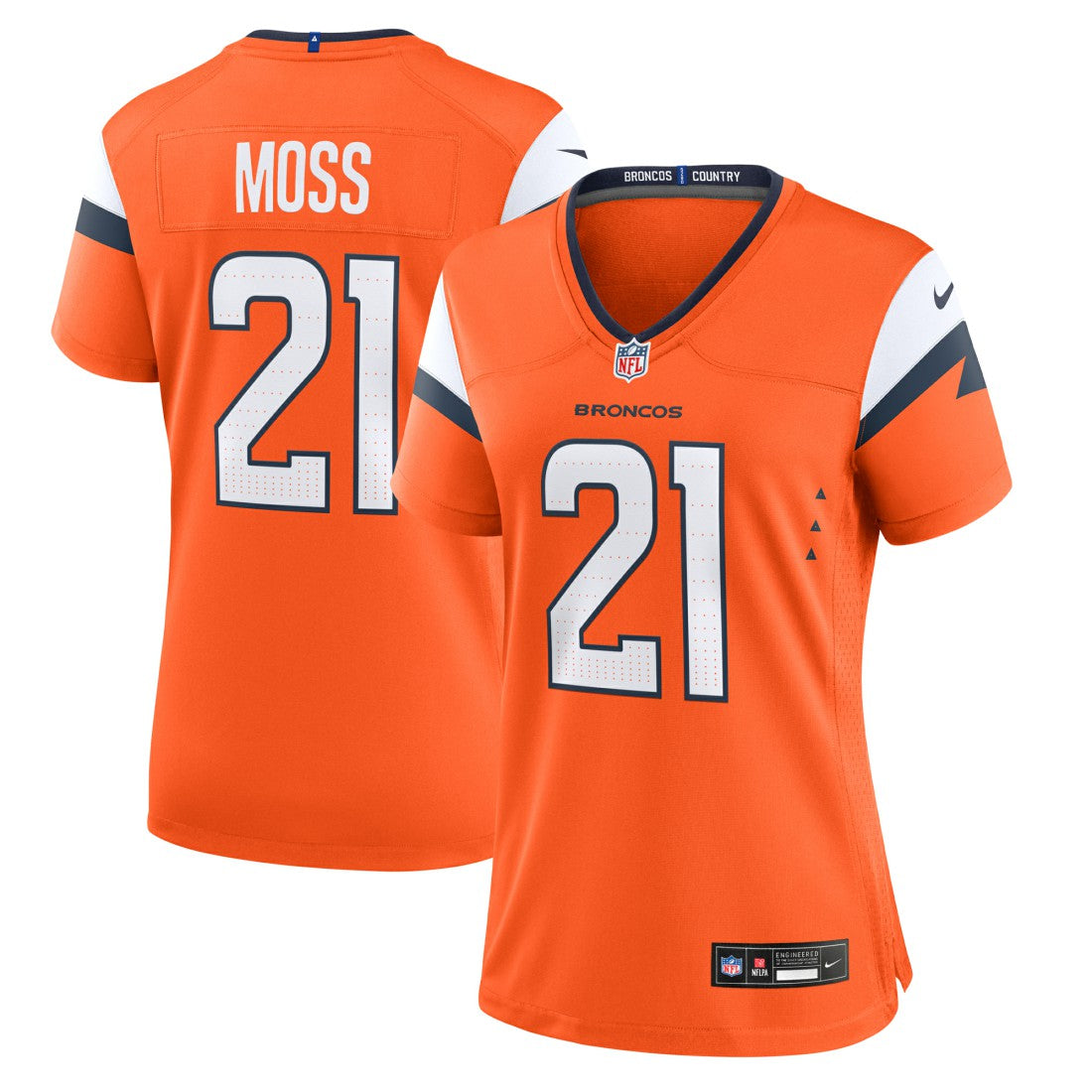 Nike Riley Moss Denver Broncos Women's Team Game Jersey Orange