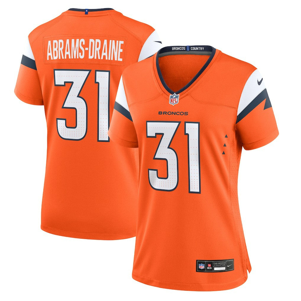 Nike Kris Abrams-Draine Denver Broncos Women's Team Game Jersey Orange