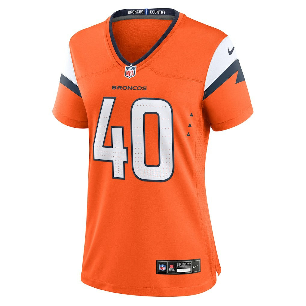 Nike Justin Strnad Denver Broncos Women's Team Game Jersey Orange