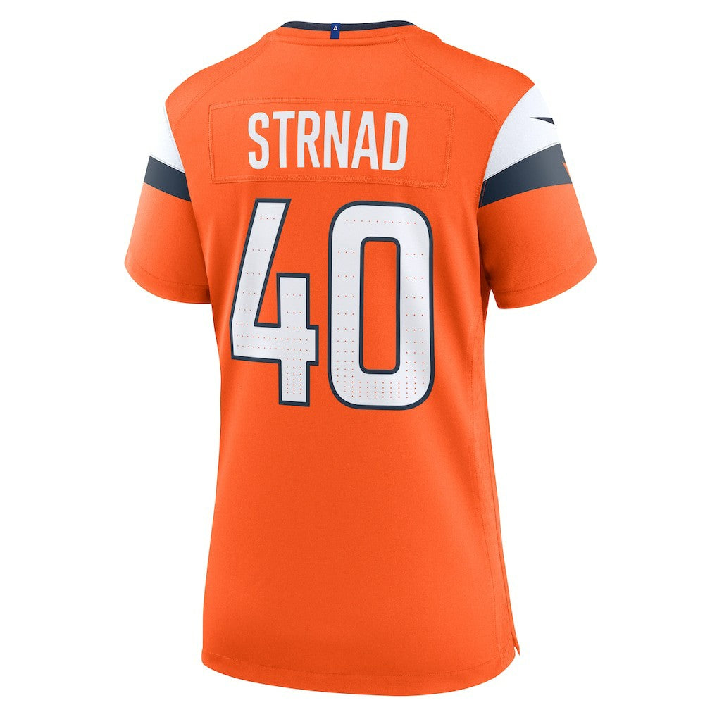 Nike Justin Strnad Denver Broncos Women's Team Game Jersey Orange