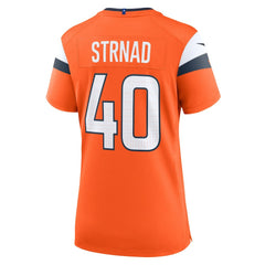 Nike Justin Strnad Denver Broncos Women's Team Game Jersey Orange