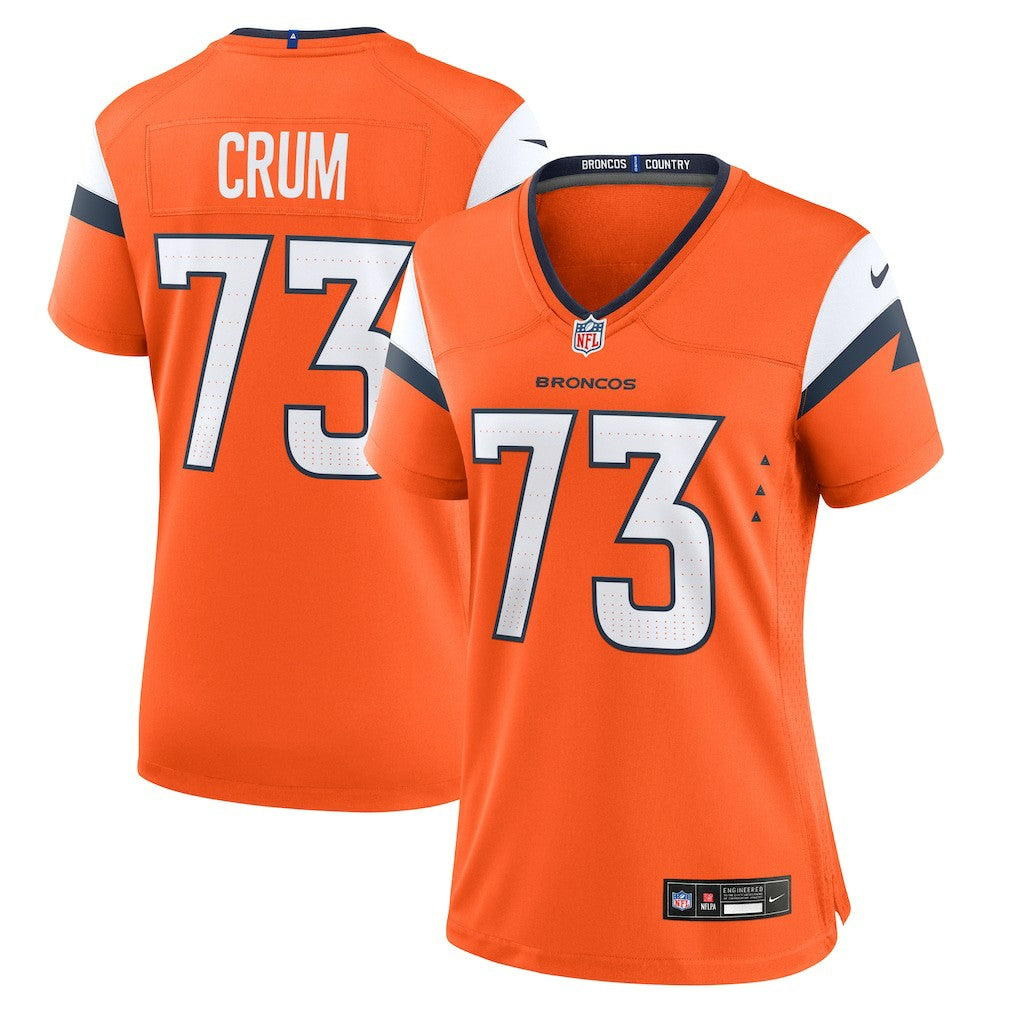 Nike Frank Crum Denver Broncos Women's Team Game Jersey Orange