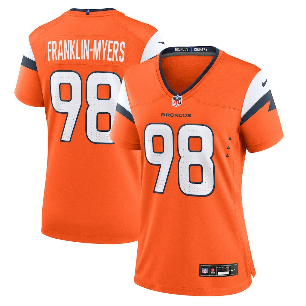 Nike John Franklin-Myers Denver Broncos Women's Team Game Jersey Orange