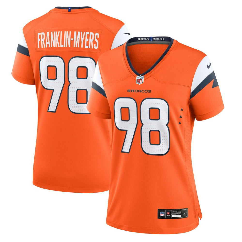 Nike John Franklin-Myers Denver Broncos Women's Team Game Jersey Orange