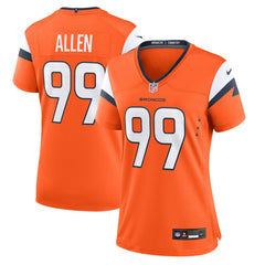Nike Zach Allen Denver Broncos Women's Team Game Jersey Orange