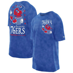 Philadelphia 76ers Old School Sport Enzyme Wash Oversized T-Shirt Royal | New Era Lifestyle
