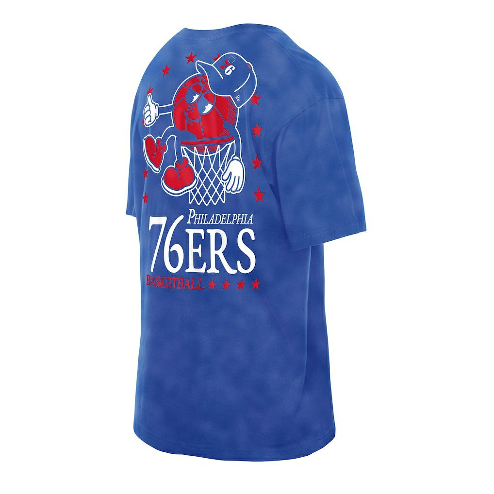 Philadelphia 76ers Old School Sport Enzyme Wash Oversized T-Shirt Royal | New Era Lifestyle