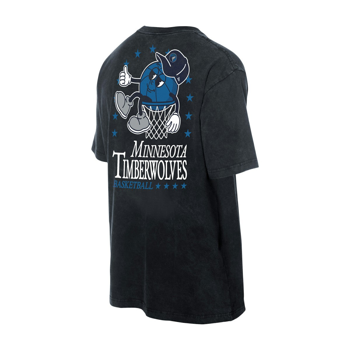 Minnesota Timberwolves Old School Sport Enzyme Wash Oversized T-Shirt Black | New Era